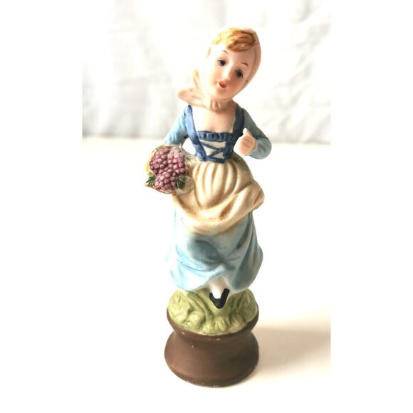 Vintage porcelain Ardalt Girl carrying Basket of Grapes - Picture 1 of 10